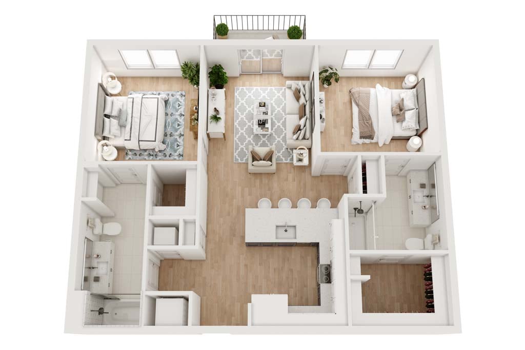 Floor plan layout diagram for 2A - AMI 80% - INCOME RESTRICTIONS APPLY